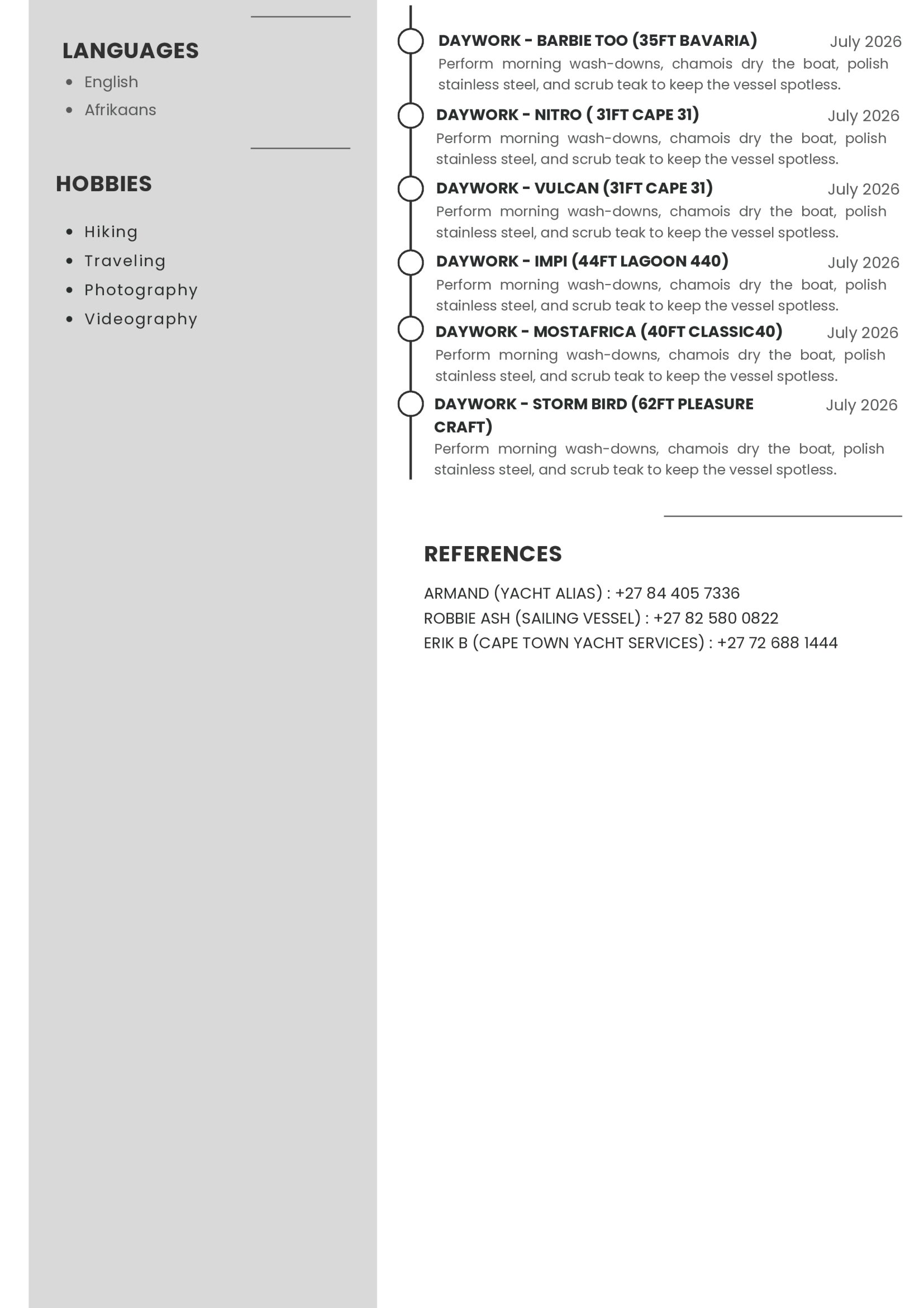 Resume Page 2